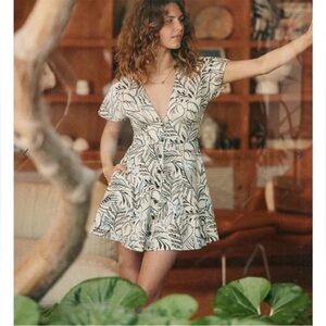 Marine Layer Botanical Print Dress in XS